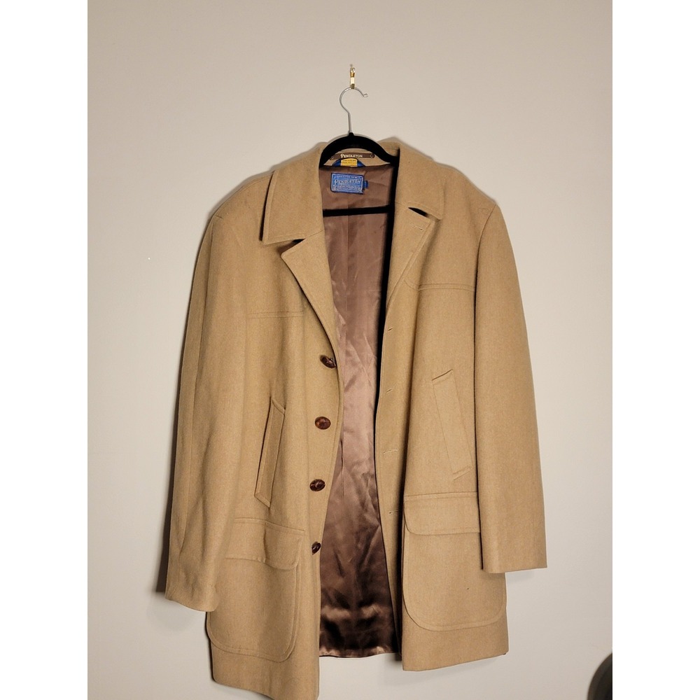 Pendleton Jacket Unisex Long Overcoat Virgin Wool USA Top Coat Size‎ 46